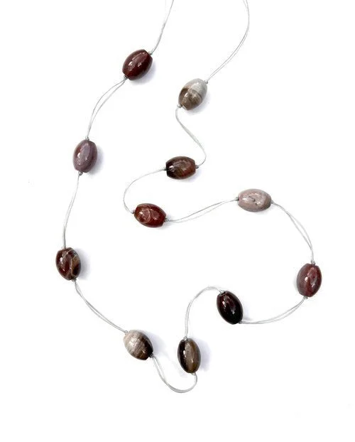 ANN LIGHTFOOT - INTERMITTENT STRAND NECKLACE OF PETRIFIED WOOD