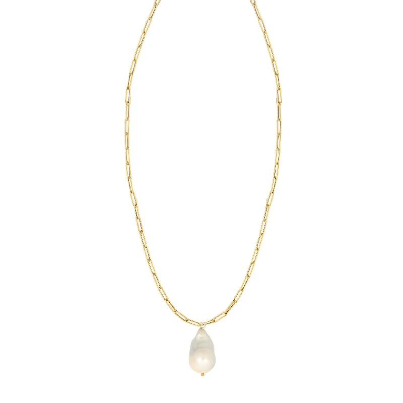 BAROQUE  PEARL CHAIN NECKLACE