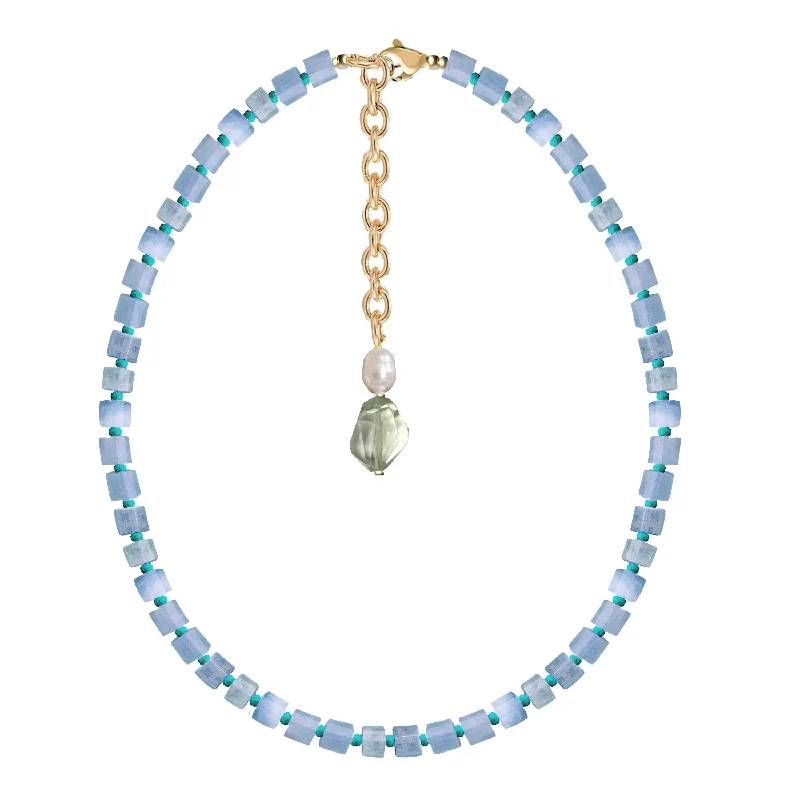 AQUAMARINE GEMSTONE NECKLACE