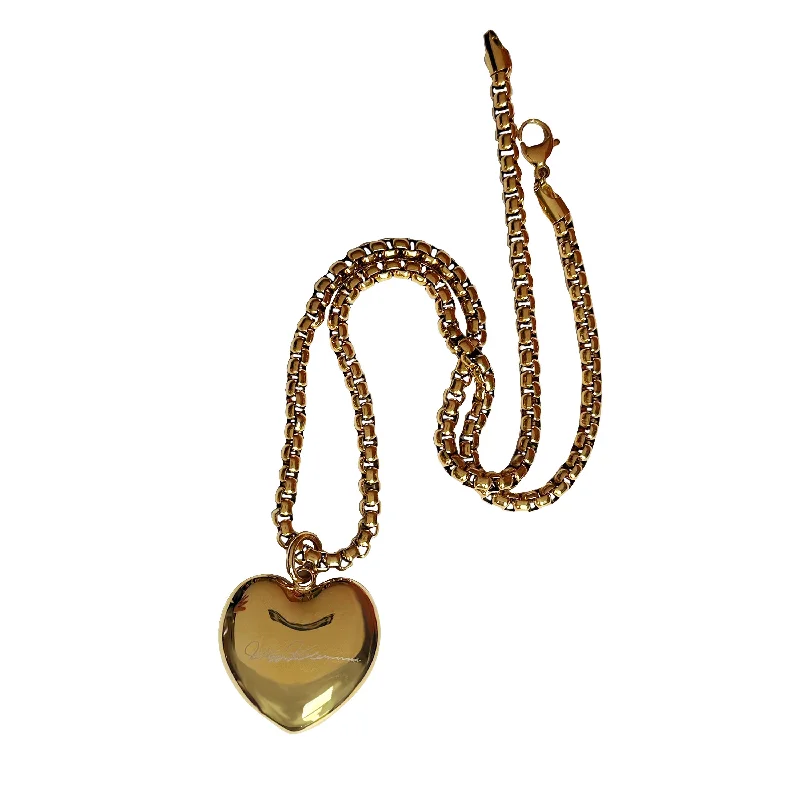 Signature Heart Necklace on Gold Chain - 24 inch