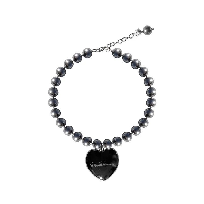 THE MV SIGNATURE LARGE HEART NECKLACE IN SILVER