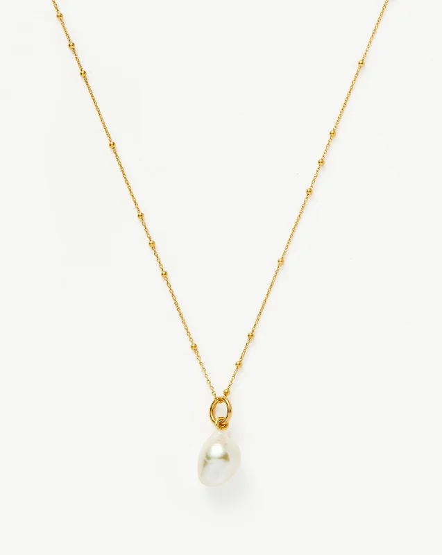 Baroque Pearl Chain Necklace | 18k Gold Vermeil/Pearl