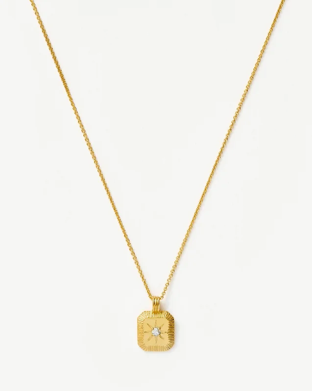 April Birthstone Pendant Necklace | 18k Gold Vermeil/Crystal