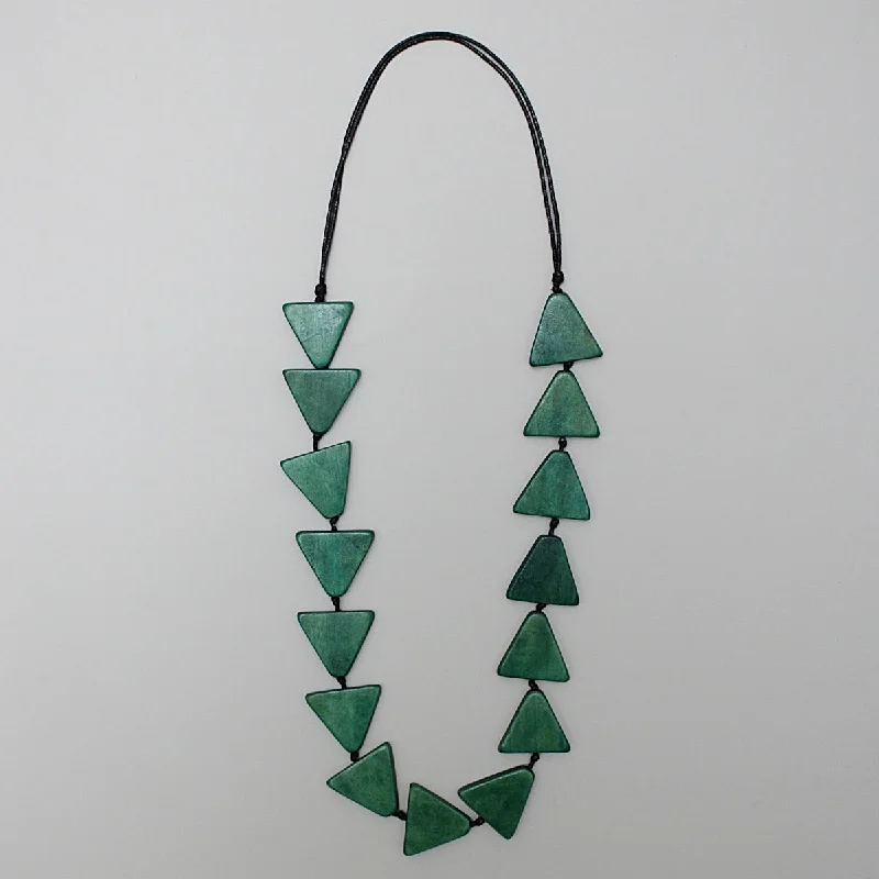 Teal Triangle Joyce Necklace