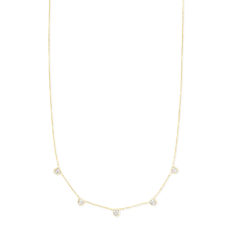 Kendra Scott Shannon 14k Gold Collar Necklace in White Diamond