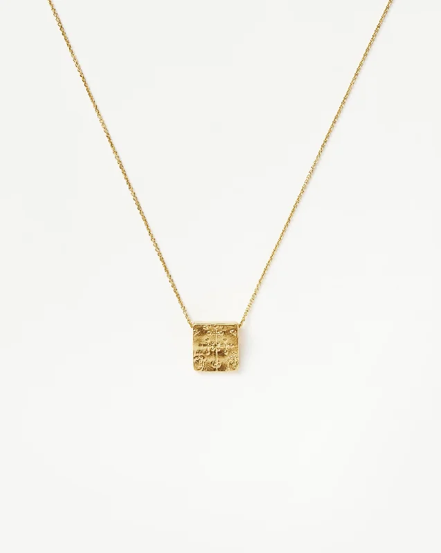 Lucy Williams Byzantine Square Coin Pendant Necklace | 18k Gold Vermeil