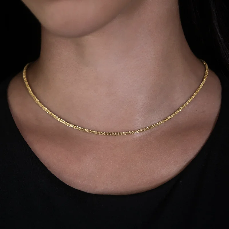 Popcorn Necklace in Yellow Gold- 2mm