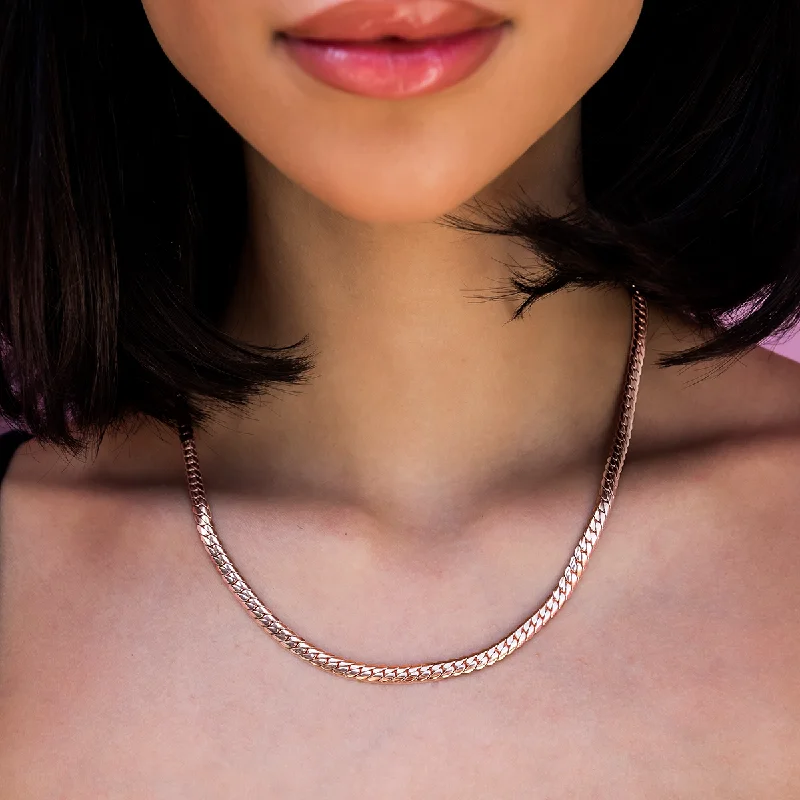 South Beach Cuban™ Necklace in Rose Gold- 5mm