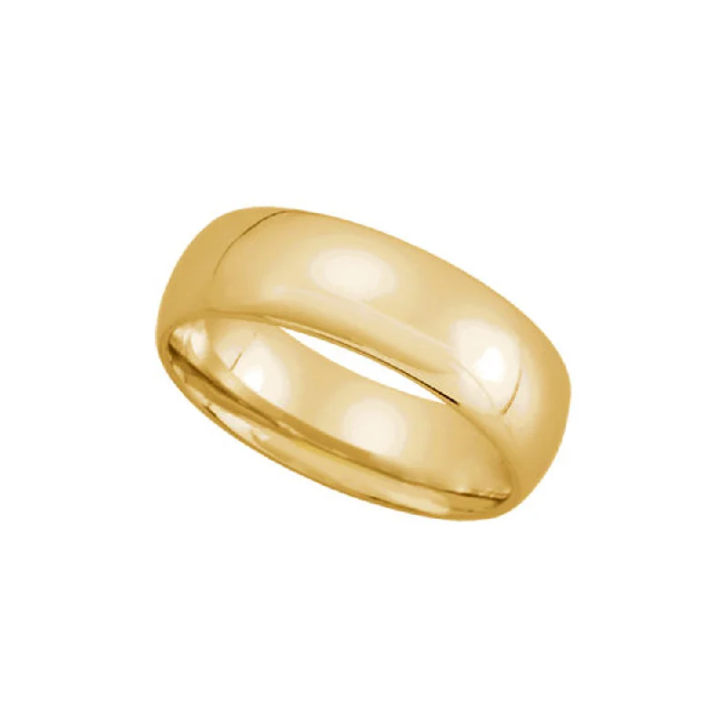 6mm Light Domed Comfort Fit Wedding Band in 10k Yellow Gold