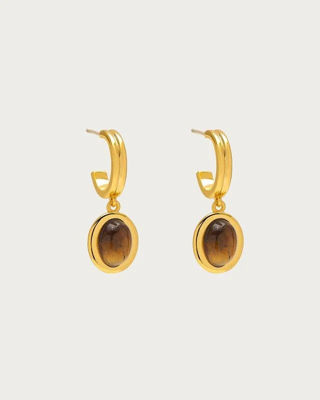 Devon Earrings in Tiger's Eye