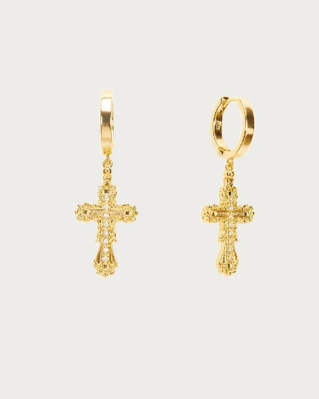 Everette Cross Earrings in Gold