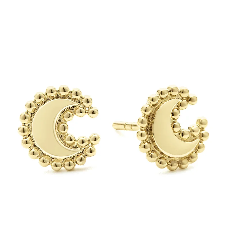 KSL 18K Gold Crescent Stud Earrings