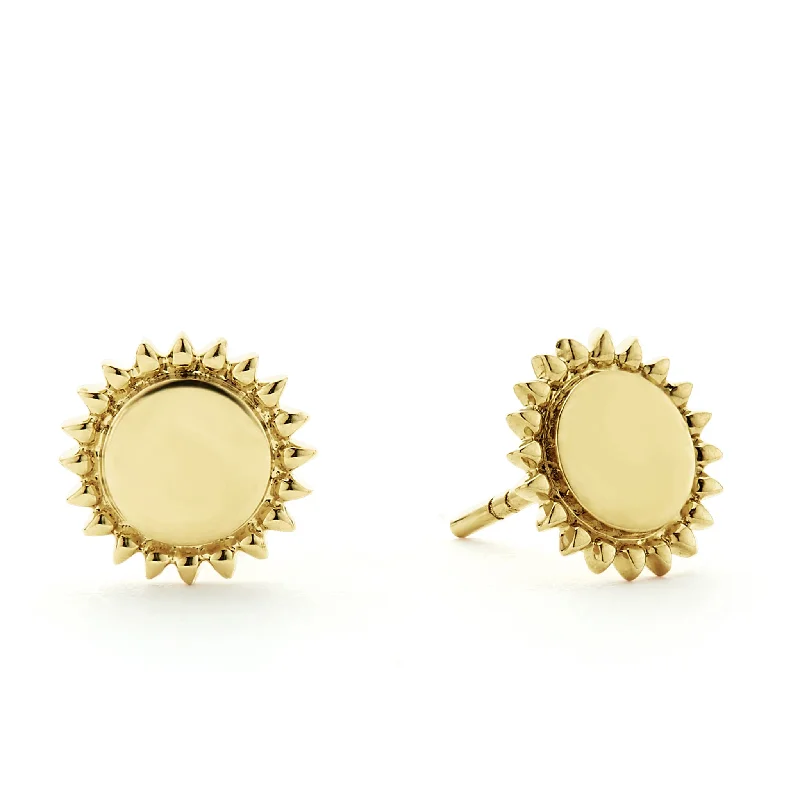 KSL 18K Gold Circle Stud Earrings