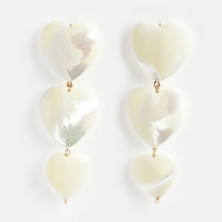 Lots of Love Mother of Pearl Heart Earrings