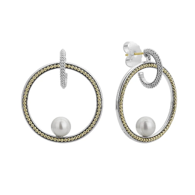 Luna Caviar Hoop Pearl Earrings