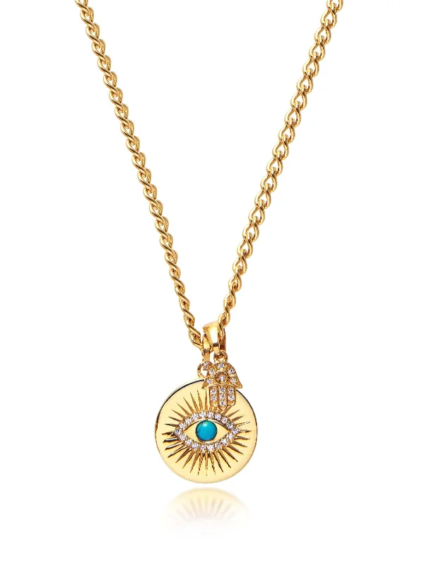 Men's Evil Eye and Hamsa Hand Necklace