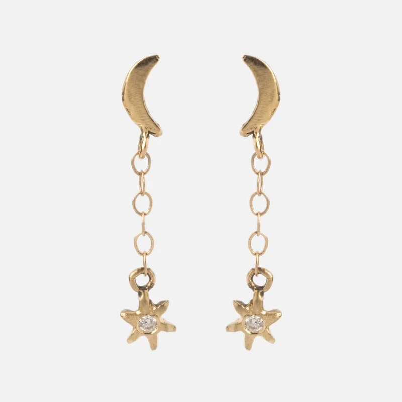 Moon and Stars Drop Earrings