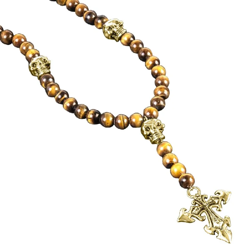 Skull Tiger Eye Rosary