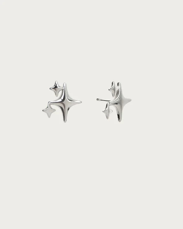 Sparkle Stud Earrings in Silver