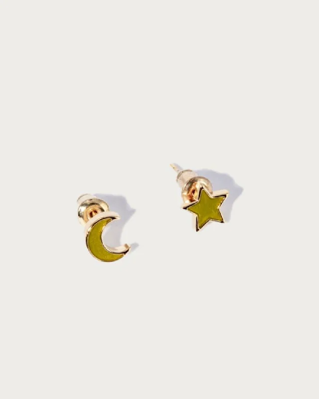 Star & Moon Stud Earrings