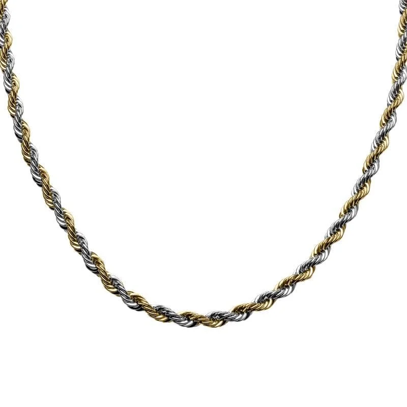 Two Tone Rope Chain Necklace