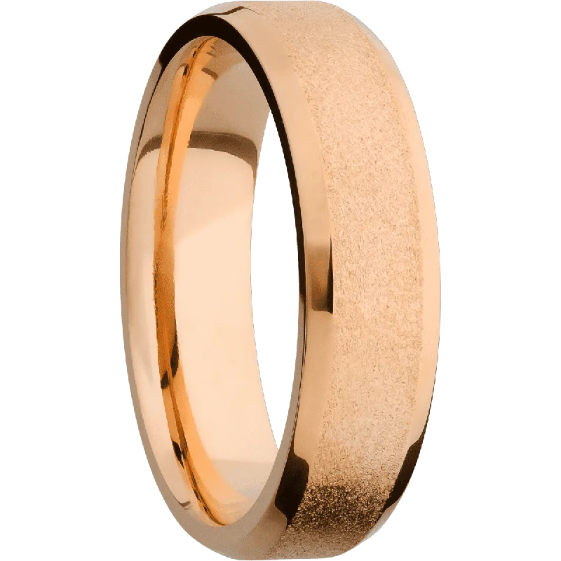 Vintage Ring 14K Rose Gold with Stone , Polish Finish