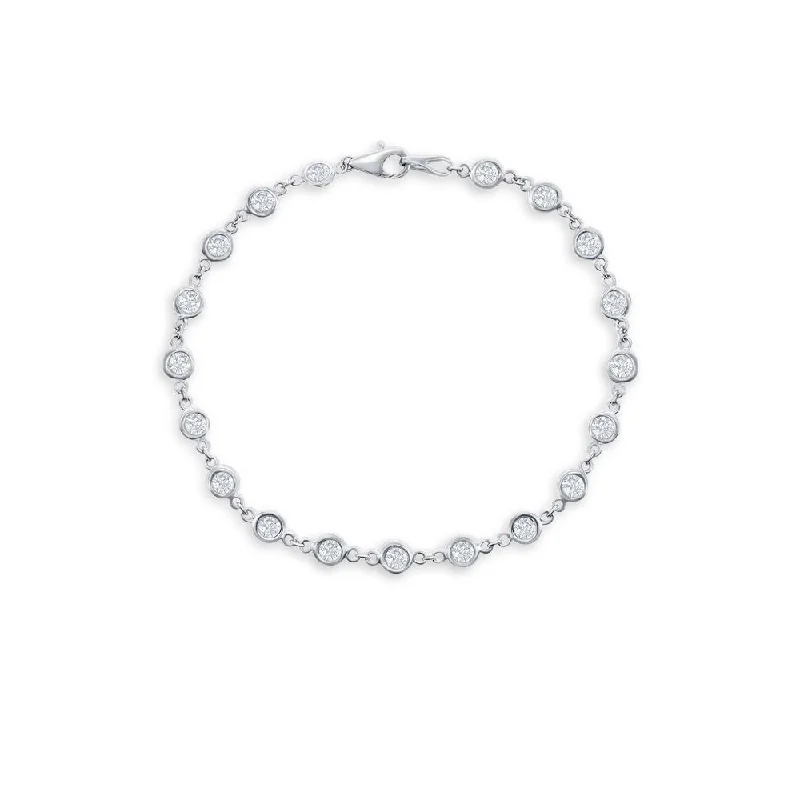 19 Stone Diamond By The Yard Bracelet (2.00 ct.) Bezel Set in 14K Gold