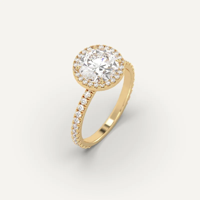 Dainty Necklace 2 carat Round Cut Diamond Ring