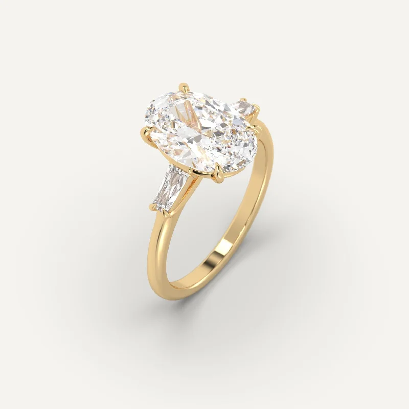 Trendy Jewelry 3 carat Oval Cut Diamond Ring