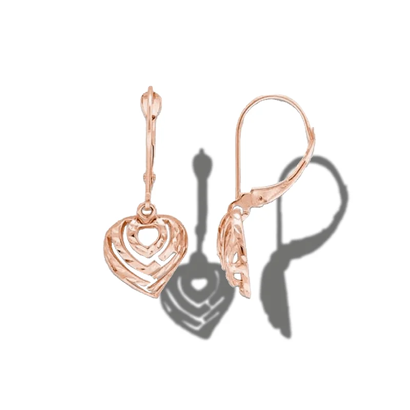 Aloha Heart Earrings in Rose Gold - 11mm