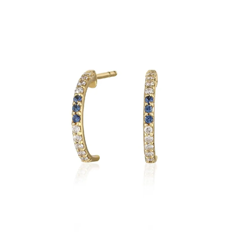 Nina 18K Gold Earrings w. Sapphires & Diamonds