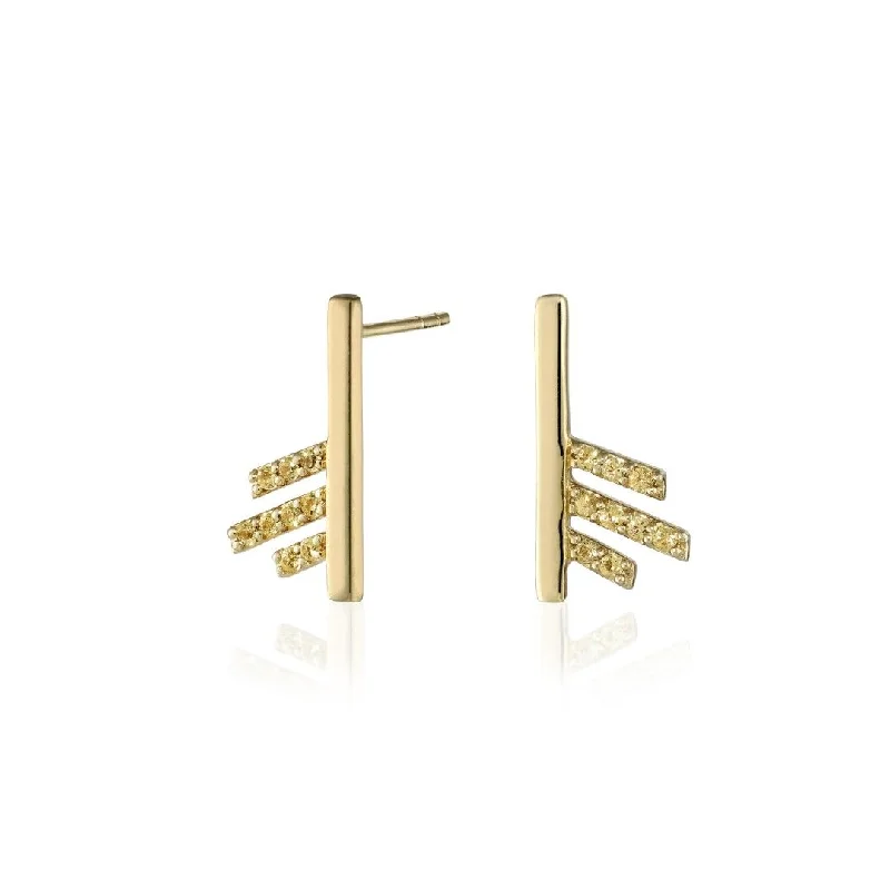 Mette 14K Gold Earrings w. Sapphires