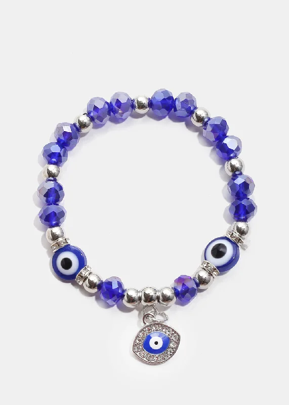 Blue Evil Eye Bracelet & Earring Set