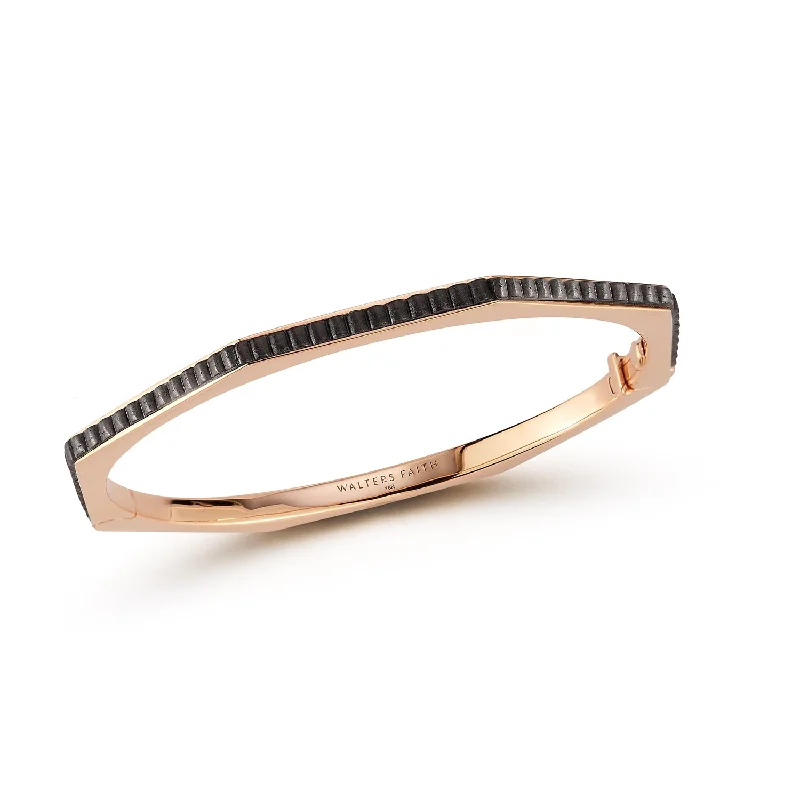 CARRINGTON 18K ROSE GOLD AND EBONY OCTAGON BRACELET