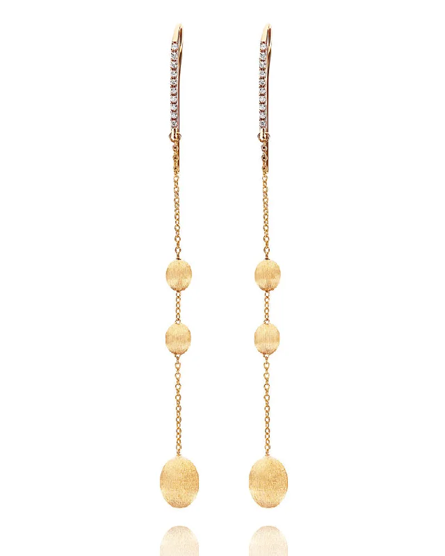 "soffio" gold and diamonds long Earrings