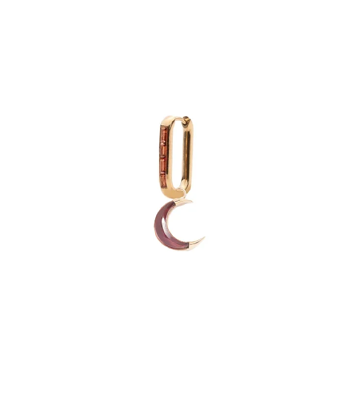 Crescent - Karma : Baguette Garnet Fob Earring