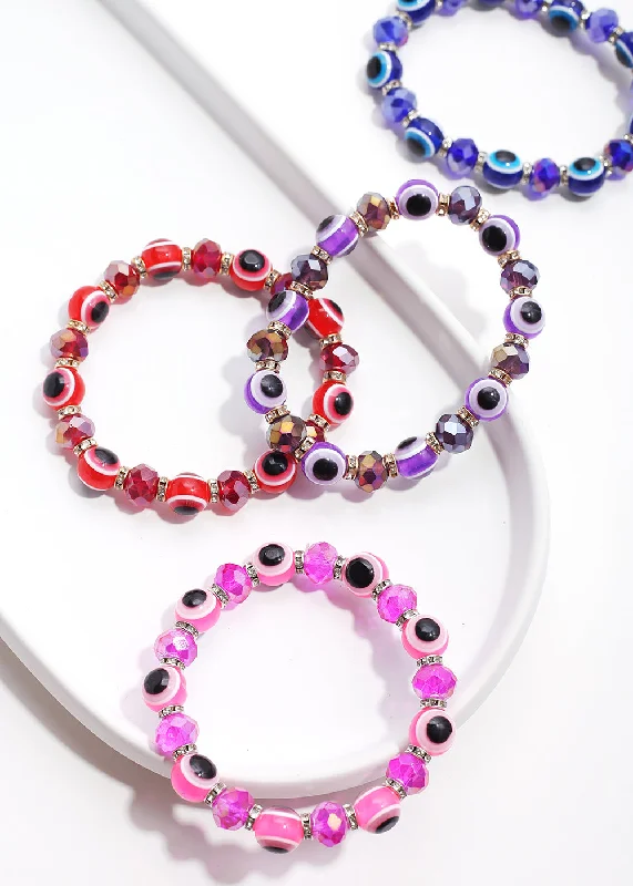 Dark Colored Evil Eye Bead Bracelet