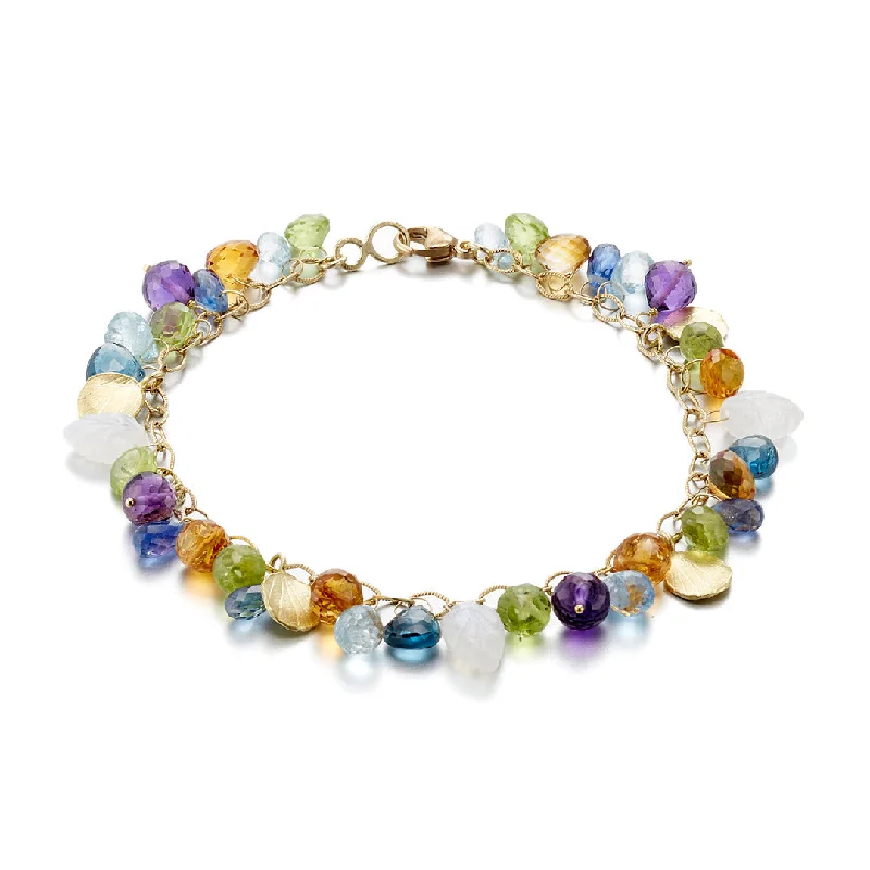 Multi-Color Gemstone Briolette Bracelet