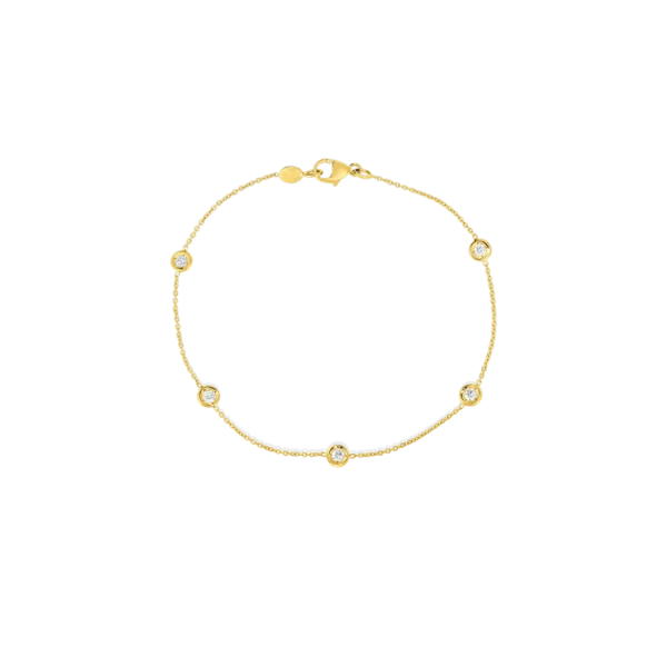 Diamonds By The Inch Yellow Gold 5 Station Bracelet