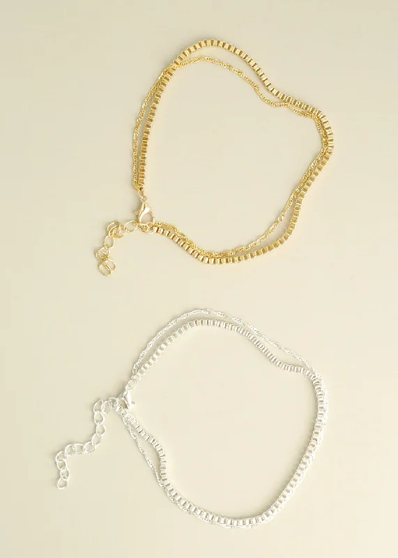 Double Layered Chain Anklet