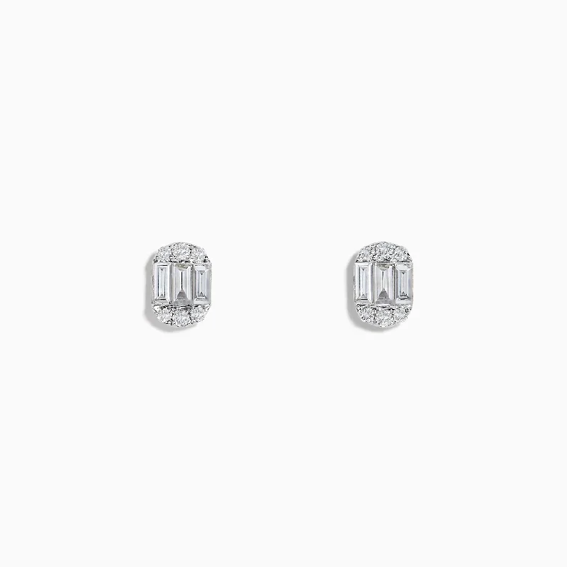 Classique 14K White Gold Diamond Stud Earrings 0.58 TCW