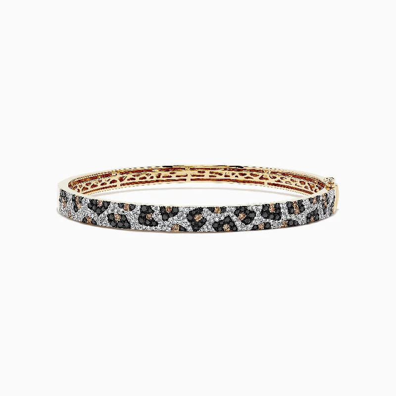 Signature 14K Yellow Gold Diamond Panther Spot Bangle