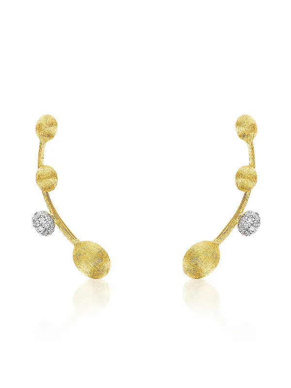 "Élite" Gold and Diamonds Twig-shaped Earrings