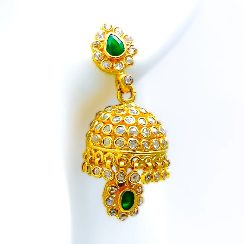 Everlasting Signature Heirloom Uncut Diamond + 22k Gold Jhumki Earrings