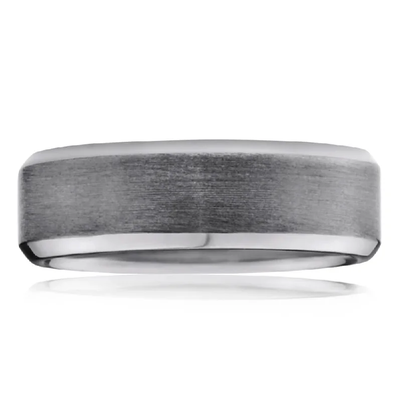 Silver Bracelet Flawless Cut Titanium 7mm Ring