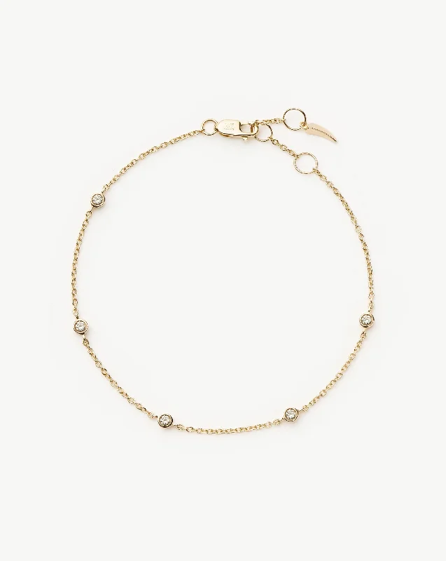 Fine Floating Diamond Bracelet | 14ct Solid Gold