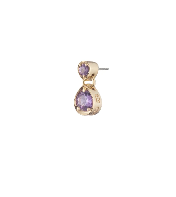 Forever & Always a Pair - Love : Lilac Sapphire Gemstone Double Drop Earring