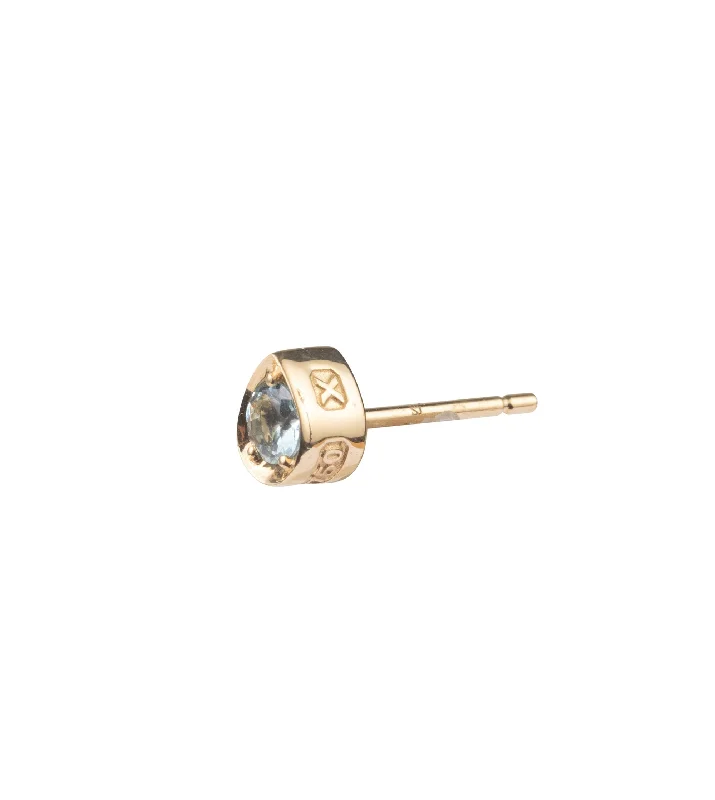 Forever & Always a Pair - Love : 0.17ct Aquamarine Gemstone Stud Earring