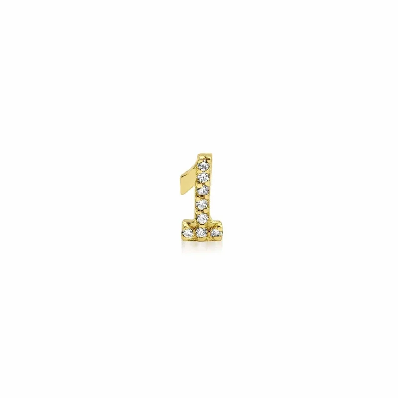 Numerology 1 - Single 18K Gold Earring w. Sapphires