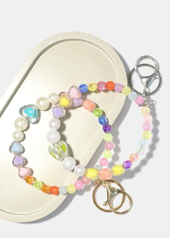 Heart & Bead Key Ring